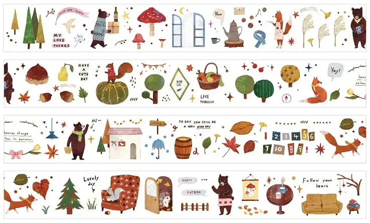 Clean Aesthetic Washi Tape Collection | Minimalist Sticker Rolls for Journaling, a Curated Set of Decorative Tapes