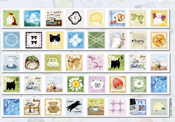 Washi Tape Samples - Cute Little Elements Collection (Apple, Strawberry, Cup, Patterns)