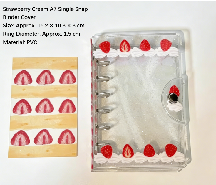 Journal|Strawberry Cream M5/A7 Binder – Winter Dessert Cute Journal Cover