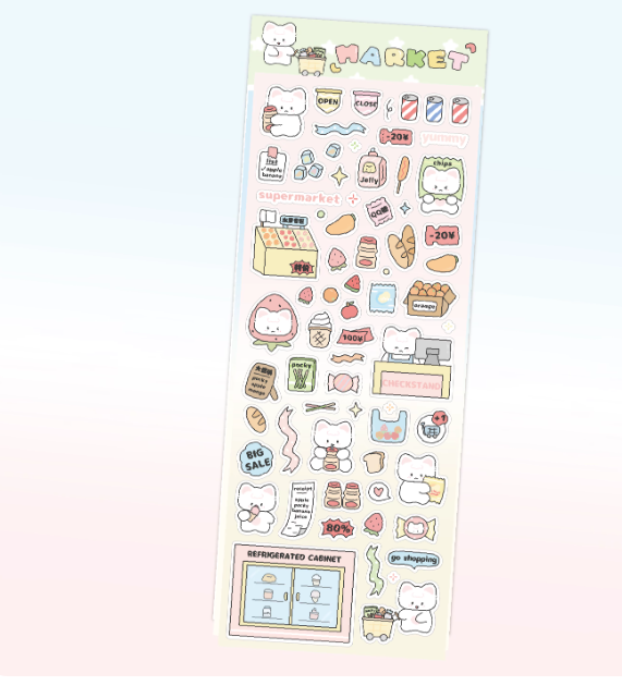 Sticker Sheet | Korean INS-style Original Deco Stickers Children's Notebook DIY Stickers Cute Material Stickers