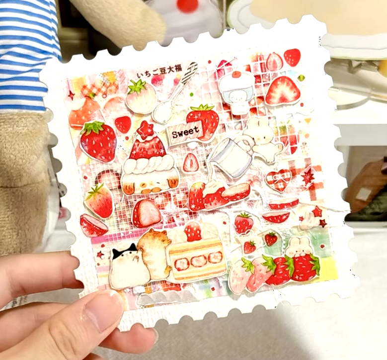 Paper Ephemera&Stamp Sticker Cards(10''×10")