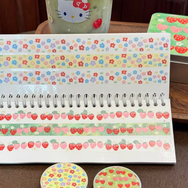 Washi Tape|Strawberry Forest - Whimsical Flowers & Salt-style Journal Decorative Tape