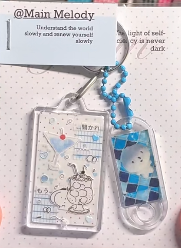 Unique Resin Sticker Art Keychain