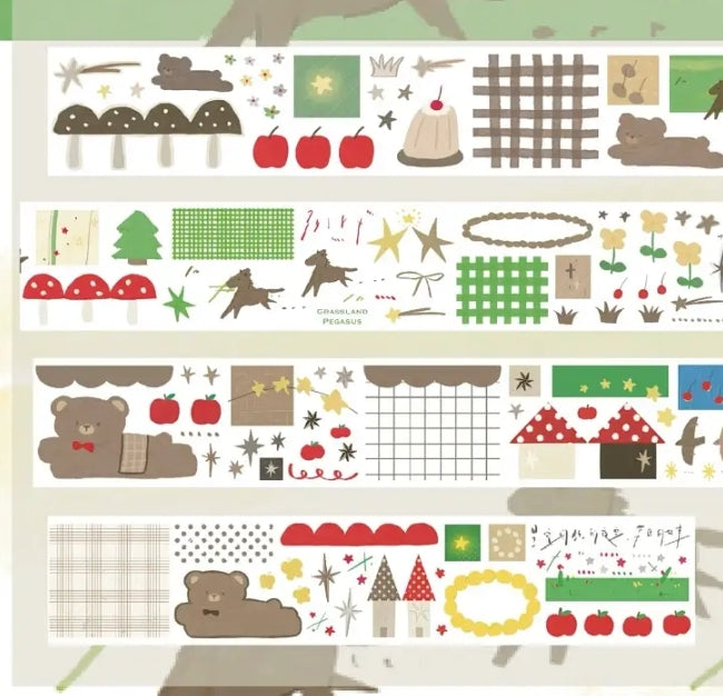 Assorted Washi Tape and Sticker Set for Planners/Scrapbooks | Mixed Journaling Supplies, Cute Stationery Collection