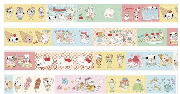 Clean Aesthetic Washi Tape Collection | Minimalist Sticker Rolls for Journaling, a Curated Set of Decorative Tapes