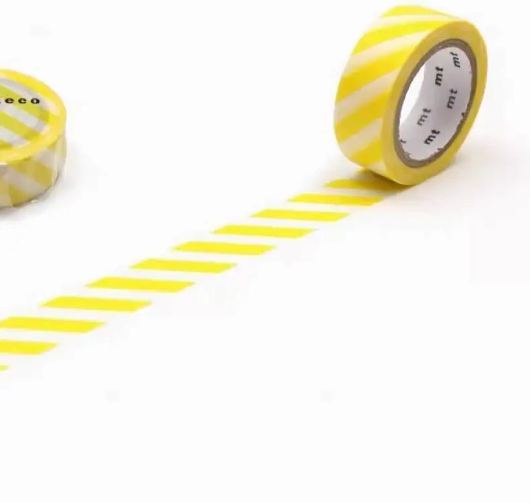 Japanese Made Basic Pattern Washi Tape Samples - Wide Roll Polka Dots & Stripes for Journaling, Aesthetic Stationery, Kawaii DIY Craft Supplies, Planner Stickers Collection