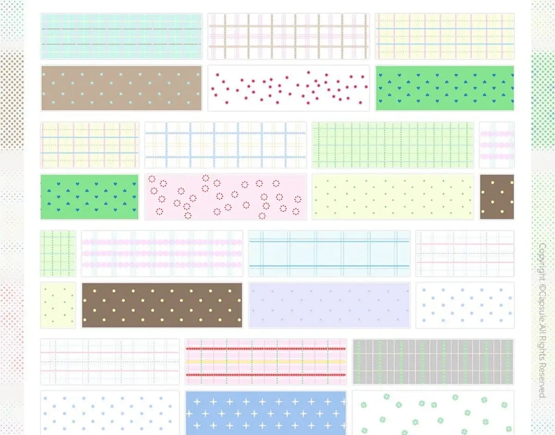 Minimalist Kawaii Washi Tape Set | Simple Cute Aesthetic, Japanese Stationery for Journal
