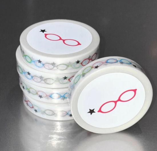 Korean Style Washi Tape Samples - Music Notes, Denim Stars, Tomato, Eyes & Pink Leopard Patterns, Cute Stationery for Journaling