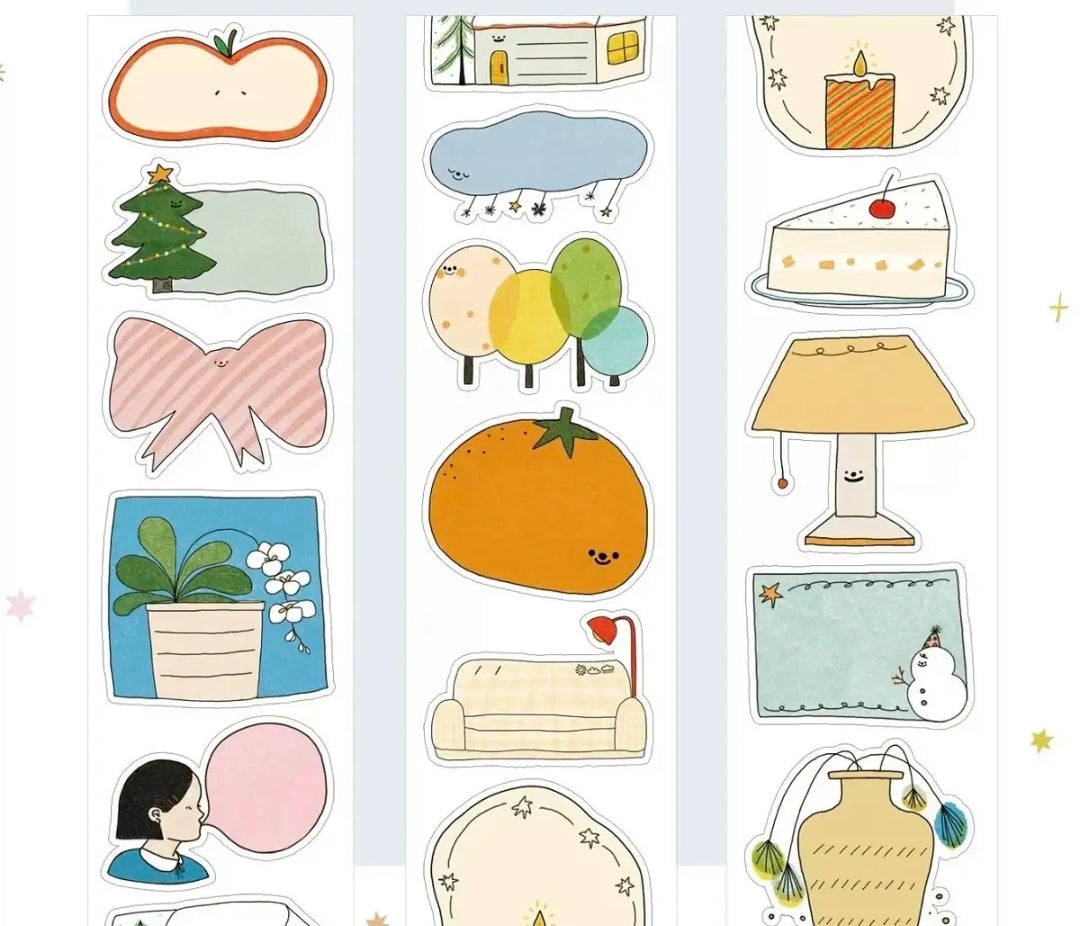 Forest Whispers & Daydreams - Washi Tape Sample Set | Berry Lamb, Romantic Puppy, Dream Diary | Cute Journal Supplies, Kawaii Stickers for Scrapbooking