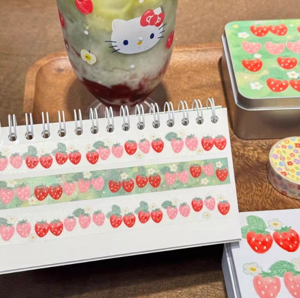 Washi Tape|Strawberry Forest - Whimsical Flowers & Salt-style Journal Decorative Tape