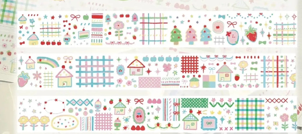 Assorted Washi Tape and Sticker Set for Planners/Scrapbooks | Mixed Journaling Supplies, Cute Stationery Collection