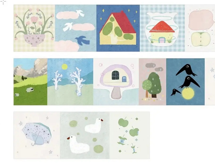 Clean Aesthetic Washi Tape Collection | Minimalist Sticker Rolls for Journaling, a Curated Set of Decorative Tapes