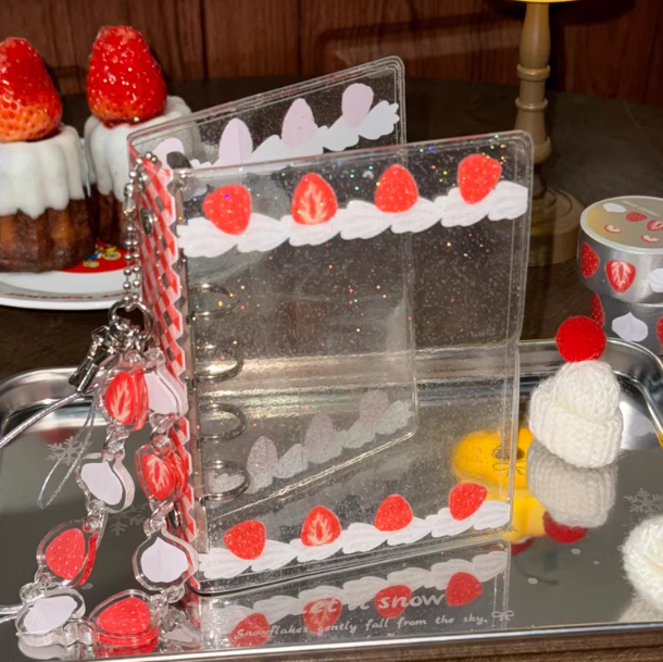 Journal|Strawberry Cream M5/A7 Binder – Winter Dessert Cute Journal Cover