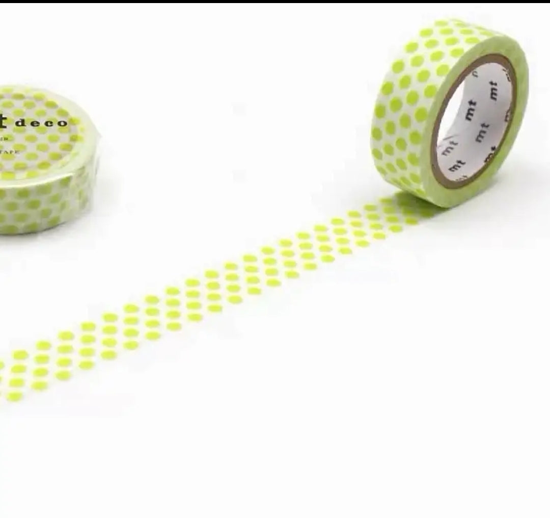 Japanese Made Basic Pattern Washi Tape Samples - Wide Roll Polka Dots & Stripes for Journaling, Aesthetic Stationery, Kawaii DIY Craft Supplies, Planner Stickers Collection