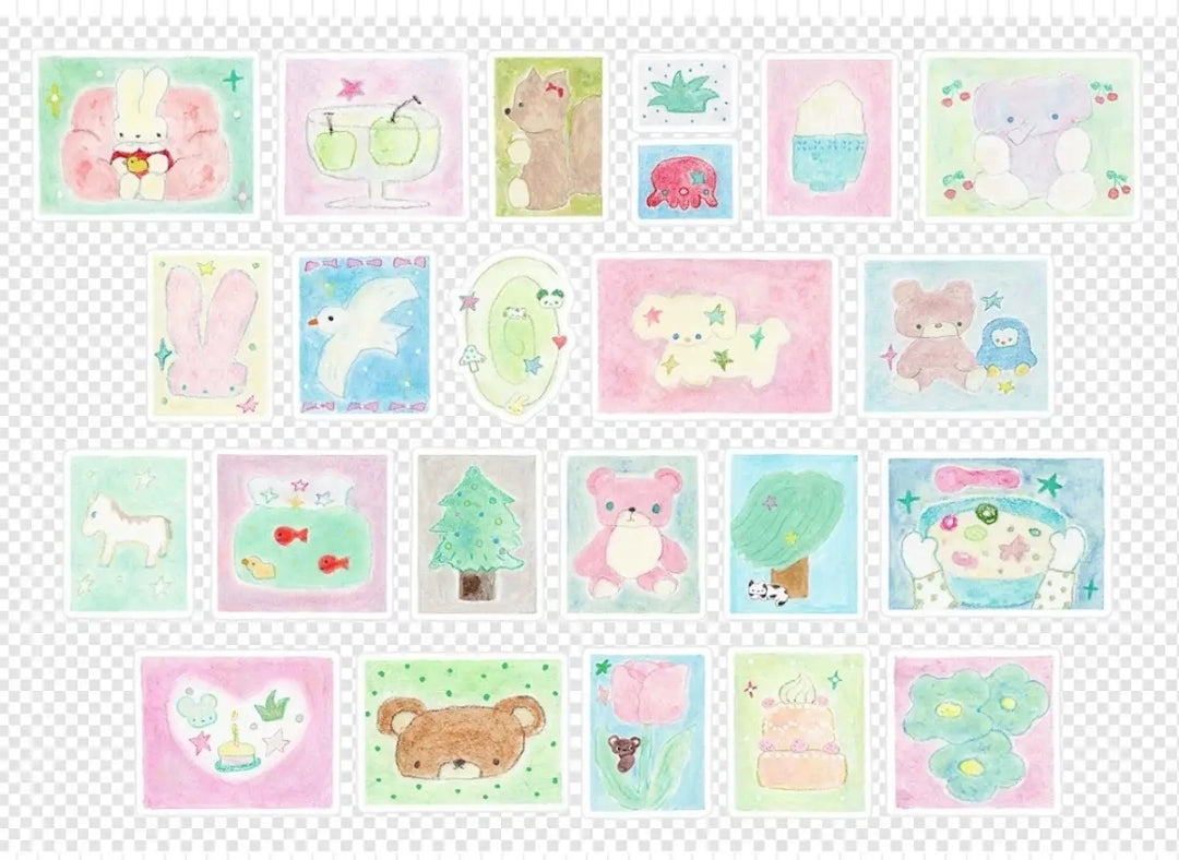 Minimalist Kawaii Washi Tape Set | Simple Cute Aesthetic, Japanese Stationery for Journal