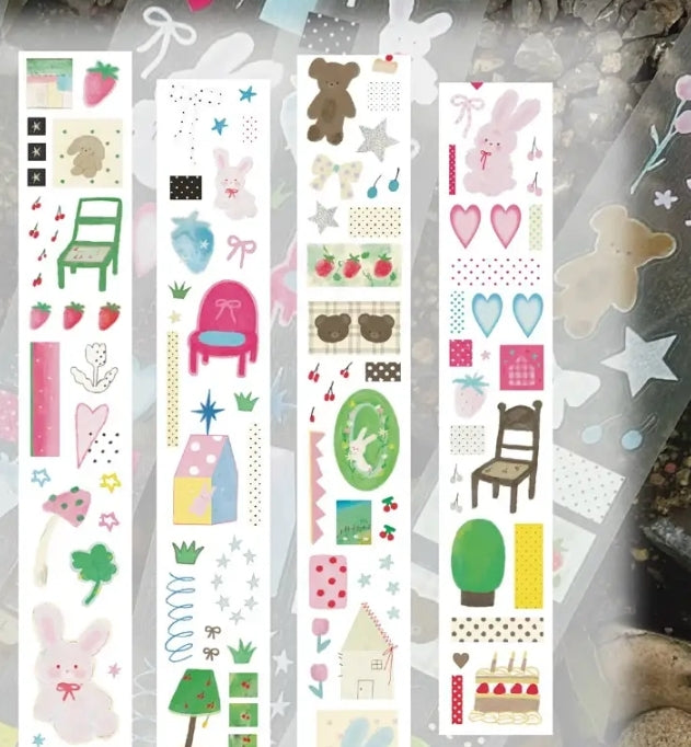 Assorted Washi Tape and Sticker Set for Planners/Scrapbooks | Mixed Journaling Supplies, Cute Stationery Collection