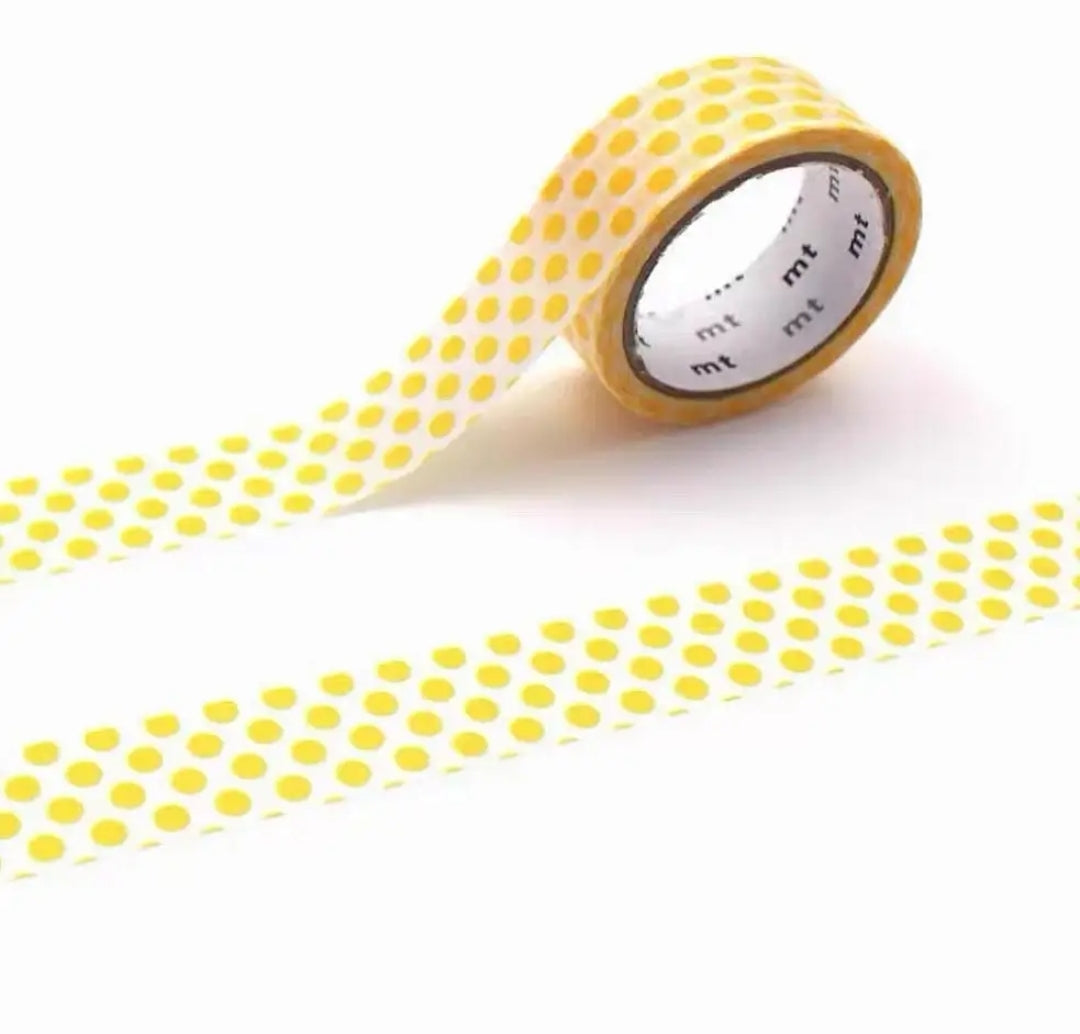 Japanese Made Basic Pattern Washi Tape Samples - Wide Roll Polka Dots & Stripes for Journaling, Aesthetic Stationery, Kawaii DIY Craft Supplies, Planner Stickers Collection