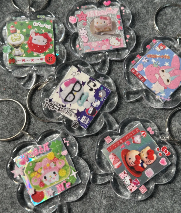 Unique Resin Sticker Art Keychain