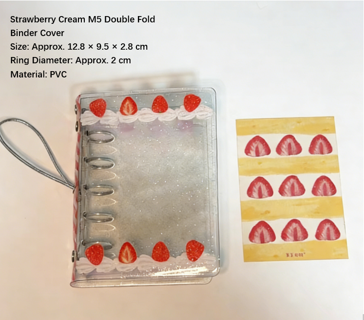 Journal|Strawberry Cream M5/A7 Binder – Winter Dessert Cute Journal Cover