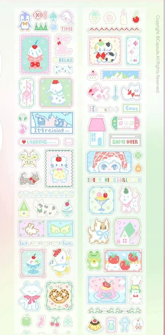 Minimalist Kawaii Washi Tape Set | Simple Cute Aesthetic, Japanese Stationery for Journal