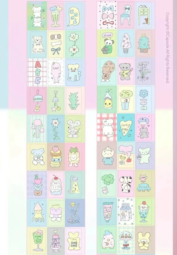 Minimalist Kawaii Washi Tape Set | Simple Cute Aesthetic, Japanese Stationery for Journal