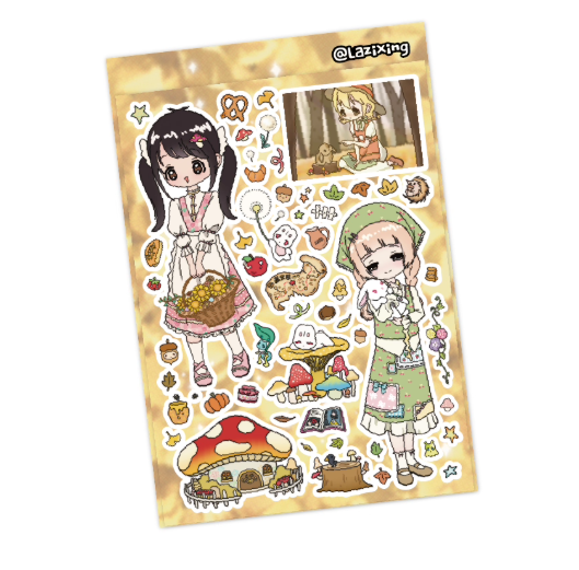 Sticker Sheet | Japanese Retro-style Phone Case Stickers Cute Anime Girl Character Decorative Stickers