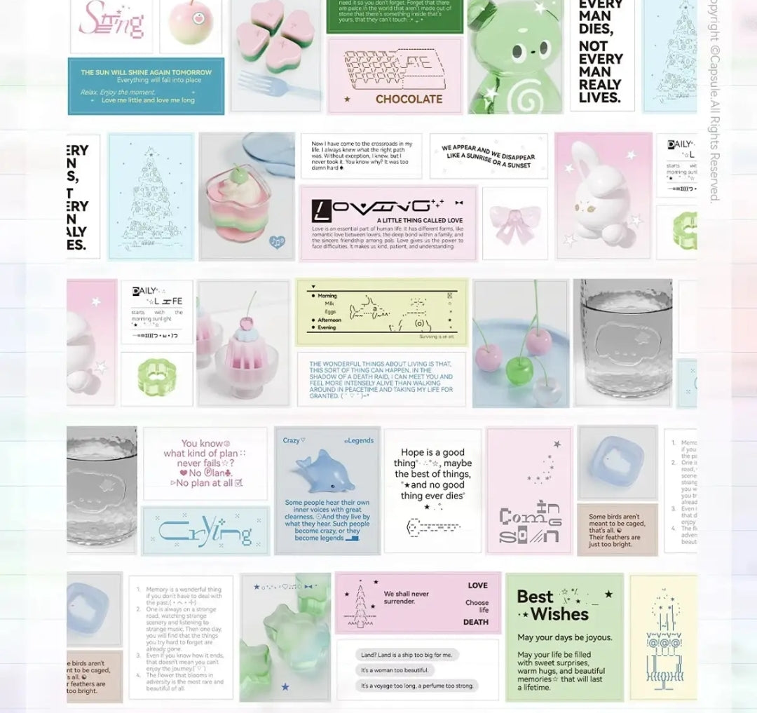 Minimalist Kawaii Washi Tape Set | Simple Cute Aesthetic, Japanese Stationery for Journal