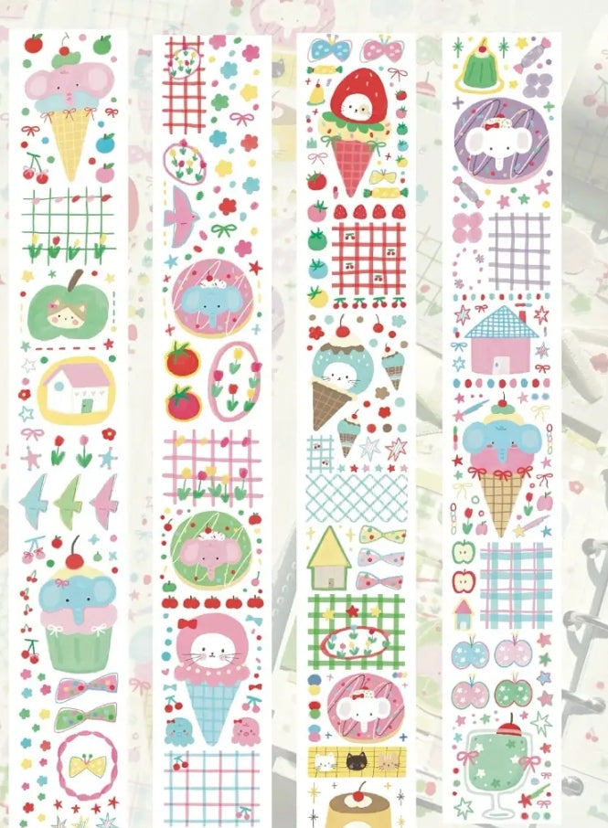 Assorted Washi Tape and Sticker Set for Planners/Scrapbooks | Mixed Journaling Supplies, Cute Stationery Collection