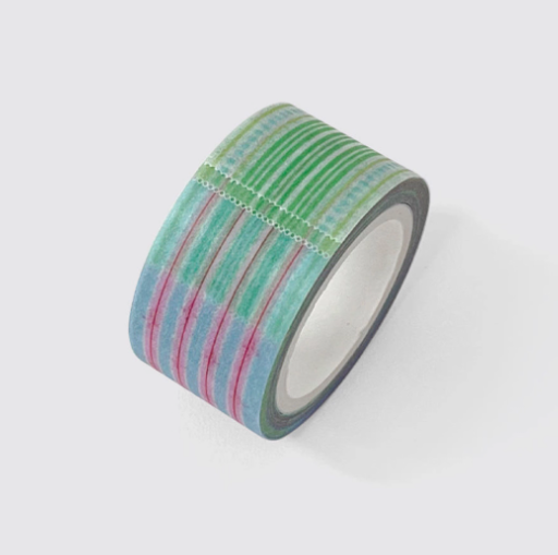 Korean Washi Tape Samples - Basic Grid & Line Patterns, Versatile Aesthetic Tape for Everyday Journaling