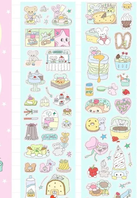 Minimalist Kawaii Washi Tape Set | Simple Cute Aesthetic, Japanese Stationery for Journal