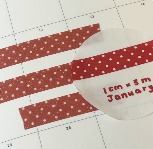 Washi Tape | Glitter Sand Stripe Washi Tape Checkered, Polka Dot & Star Pattern 1cm x 10m