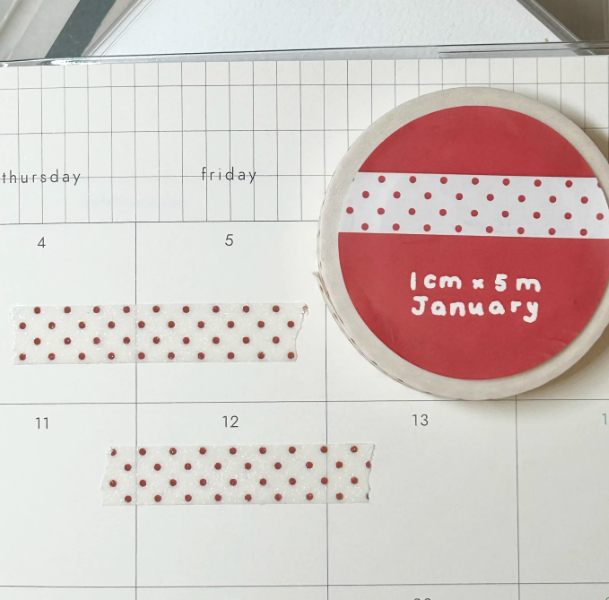 Washi Tape | Glitter Sand Stripe Washi Tape Checkered, Polka Dot & Star Pattern 1cm x 10m