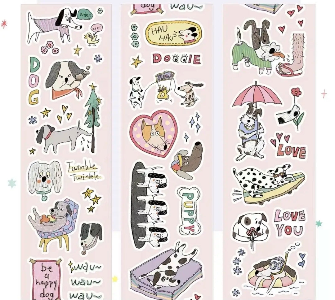 Forest Whispers & Daydreams - Washi Tape Sample Set | Berry Lamb, Romantic Puppy, Dream Diary | Cute Journal Supplies, Kawaii Stickers for Scrapbooking