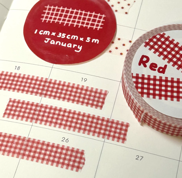 Washi Tape | Glitter Sand Stripe Washi Tape Checkered, Polka Dot & Star Pattern 1cm x 10m