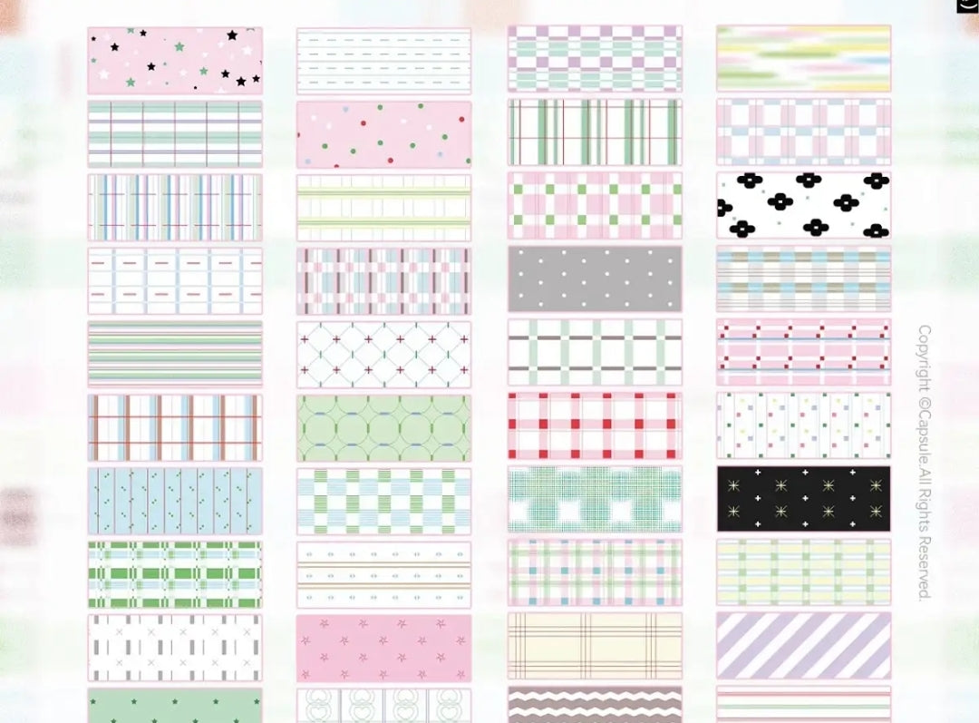 Minimalist Kawaii Washi Tape Set | Simple Cute Aesthetic, Japanese Stationery for Journal
