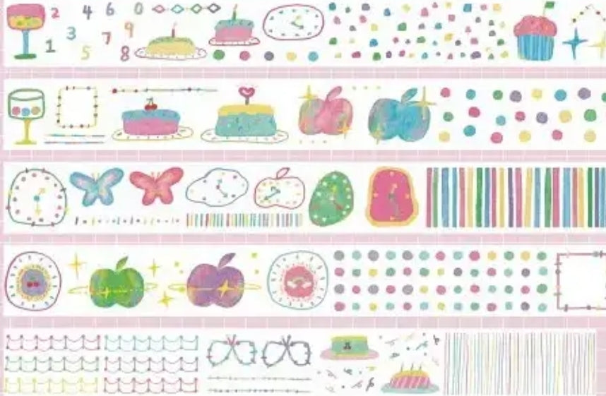 Assorted Washi Tape and Sticker Set for Planners/Scrapbooks | Mixed Journaling Supplies, Cute Stationery Collection