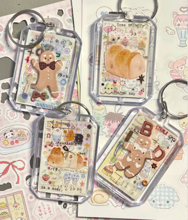 Unique Resin Sticker Art Keychain