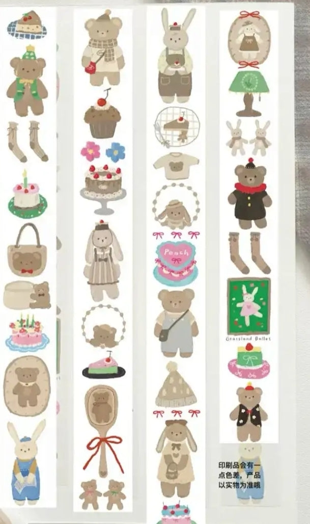 Assorted Washi Tape and Sticker Set for Planners/Scrapbooks | Mixed Journaling Supplies, Cute Stationery Collection