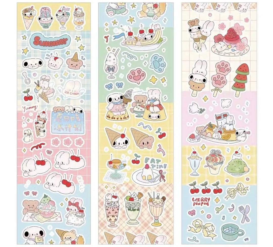 Forest Whispers & Daydreams - Washi Tape Sample Set | Berry Lamb, Romantic Puppy, Dream Diary | Cute Journal Supplies, Kawaii Stickers for Scrapbooking
