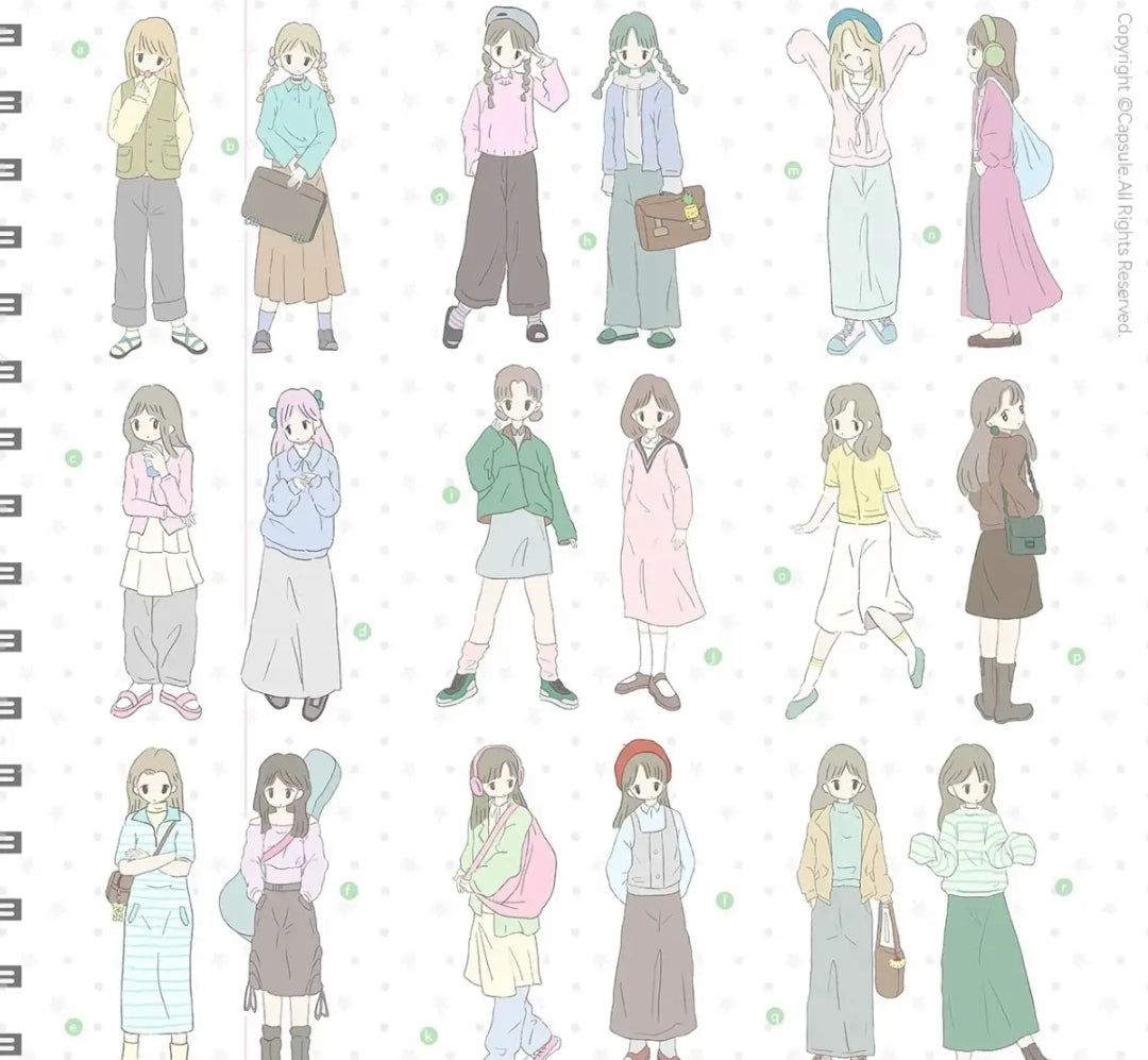 Minimalist Kawaii Washi Tape Set | Simple Cute Aesthetic, Japanese Stationery for Journal