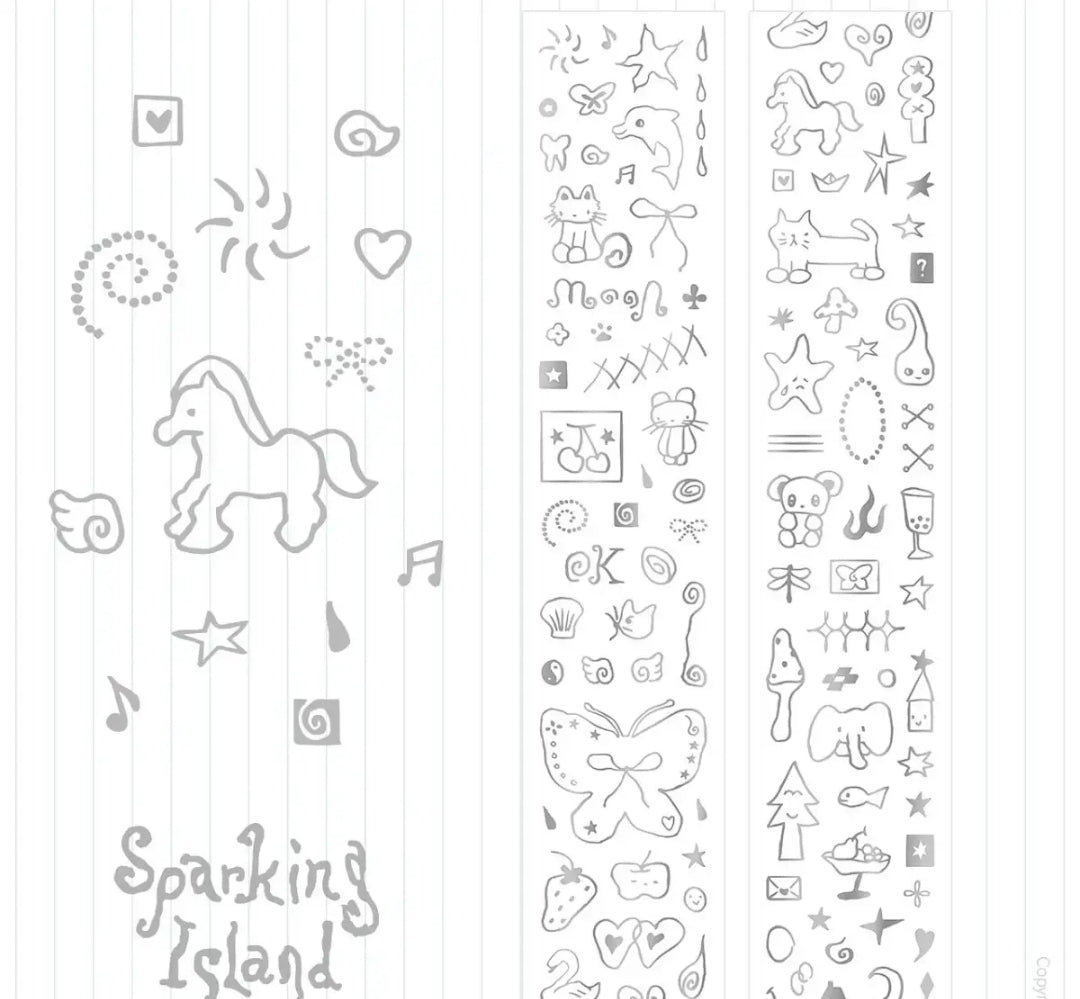 Minimalist Kawaii Washi Tape Set | Simple Cute Aesthetic, Japanese Stationery for Journal