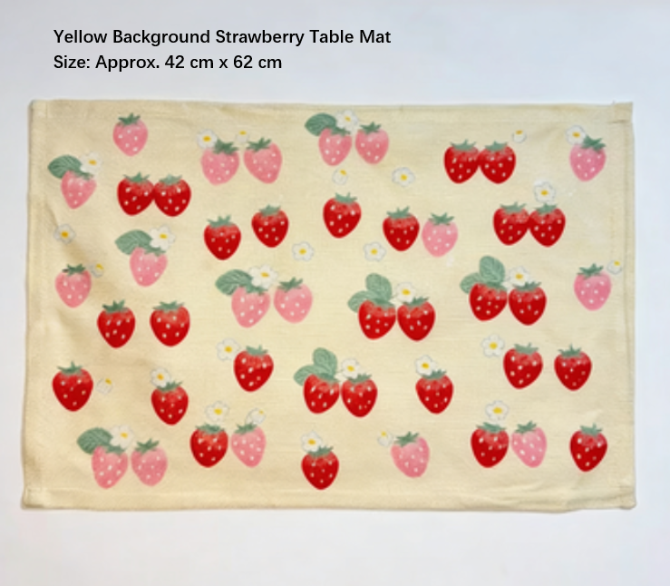 Strawberry Table Mat |Showa Retro Cute Photo Prop for Journal & Decor