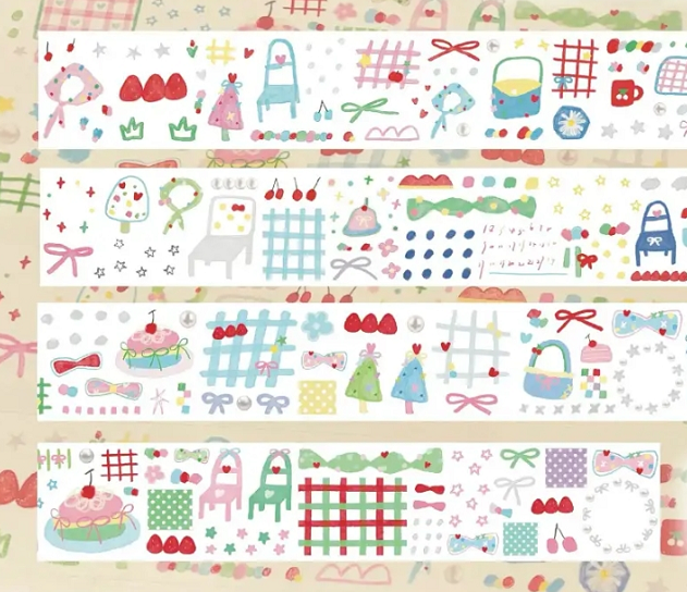 Assorted Washi Tape and Sticker Set for Planners/Scrapbooks | Mixed Journaling Supplies, Cute Stationery Collection