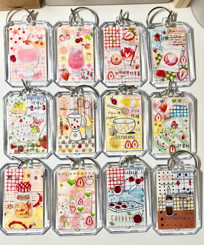 Unique Resin Sticker Art Keychain