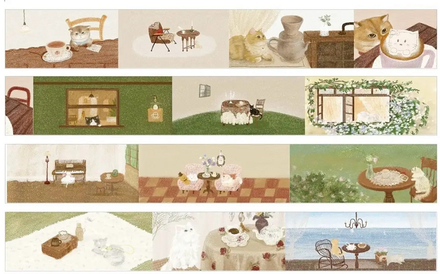 Clean Aesthetic Washi Tape Collection | Minimalist Sticker Rolls for Journaling, a Curated Set of Decorative Tapes