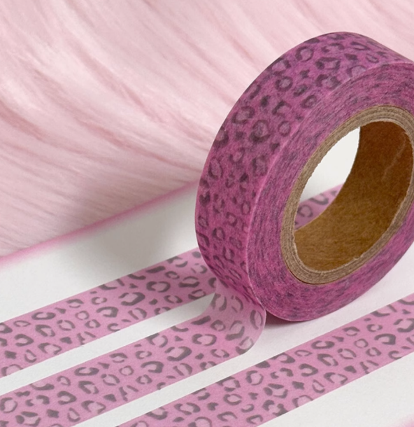 Korean Style Washi Tape Samples - Music Notes, Denim Stars, Tomato, Eyes & Pink Leopard Patterns, Cute Stationery for Journaling