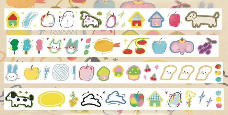 Assorted Washi Tape and Sticker Set for Planners/Scrapbooks | Mixed Journaling Supplies, Cute Stationery Collection