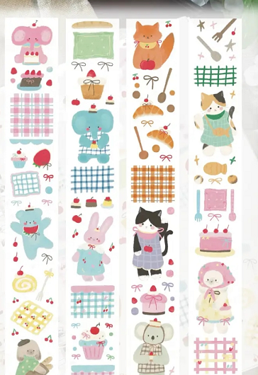 Assorted Washi Tape and Sticker Set for Planners/Scrapbooks | Mixed Journaling Supplies, Cute Stationery Collection