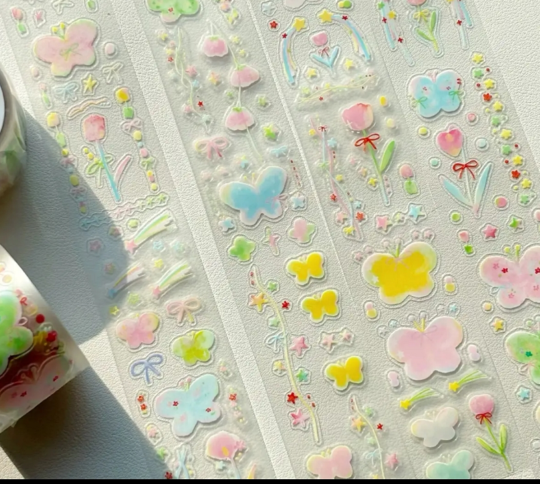 Assorted Washi Tape and Sticker Set for Planners/Scrapbooks | Mixed Journaling Supplies, Cute Stationery Collection