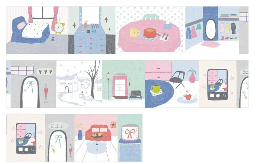 Clean Aesthetic Washi Tape Collection | Minimalist Sticker Rolls for Journaling, a Curated Set of Decorative Tapes